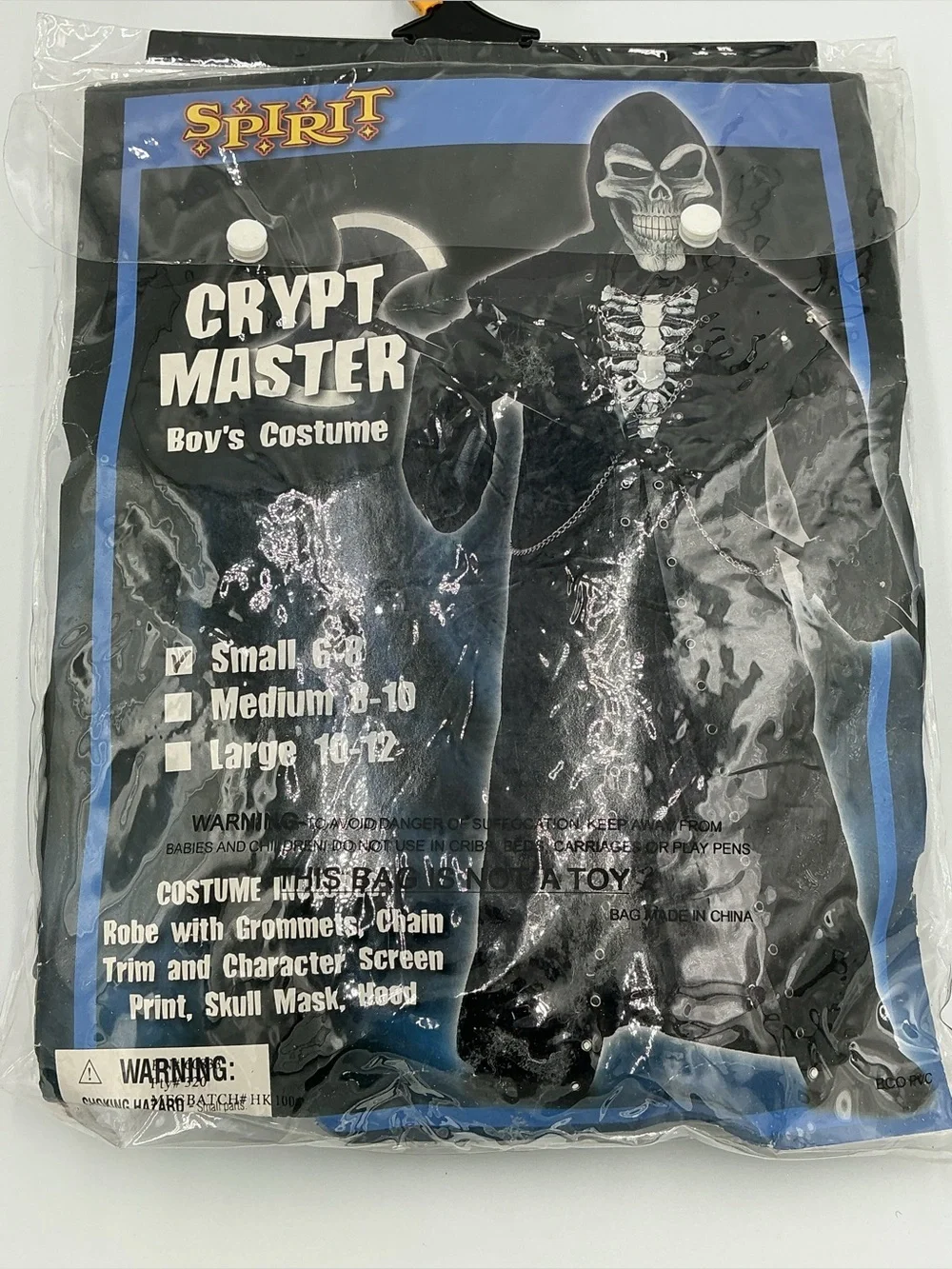 Spirit Crypt Master Halloween Boys 6 - 8 Costume - Black